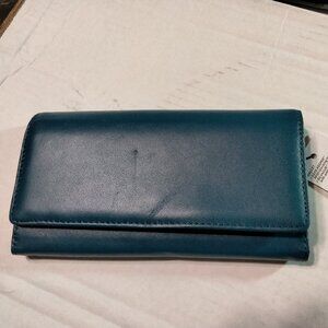 SONOMA Wallet Lamb Full Clutch Genuine Leather RFID Block 480 Corsair Blue
